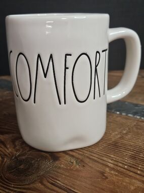 Rae Dunn Comfort White Ceramic Coffee Mug - Classic Home Dining